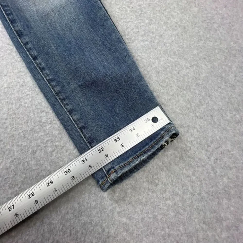 Driftwood Jackie High Rise Jeans Womens Sz 28 x 28 Geometric Stripe Embroidered - Picture 7 of 15